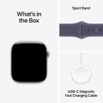Apple Watch Series 11 Aluminium 46mm Αδιάβροχο με Παλμογράφο (Silver Aluminium Case with Purple Fog Sport Band - M/L)