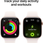 Apple Watch Series 11 Cellular Aluminium 42mm Αδιάβροχο με eSIM και Παλμογράφο (Rose Gold Aluminium Case with Light Blush Sport Band - S/M)