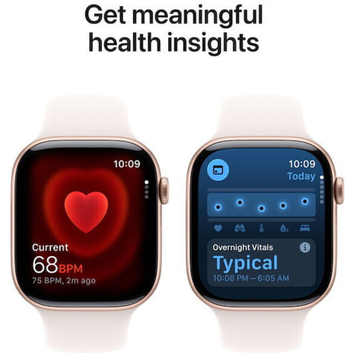 Apple Watch Series 11 Cellular Aluminium 42mm Αδιάβροχο με eSIM και Παλμογράφο (Rose Gold Aluminium Case with Light Blush Sport Band - S/M)