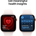 Apple Watch Series 11 Cellular Aluminium 42mm Αδιάβροχο με eSIM και Παλμογράφο (Rose Gold Aluminium Case with Light Blush Sport Band - S/M)