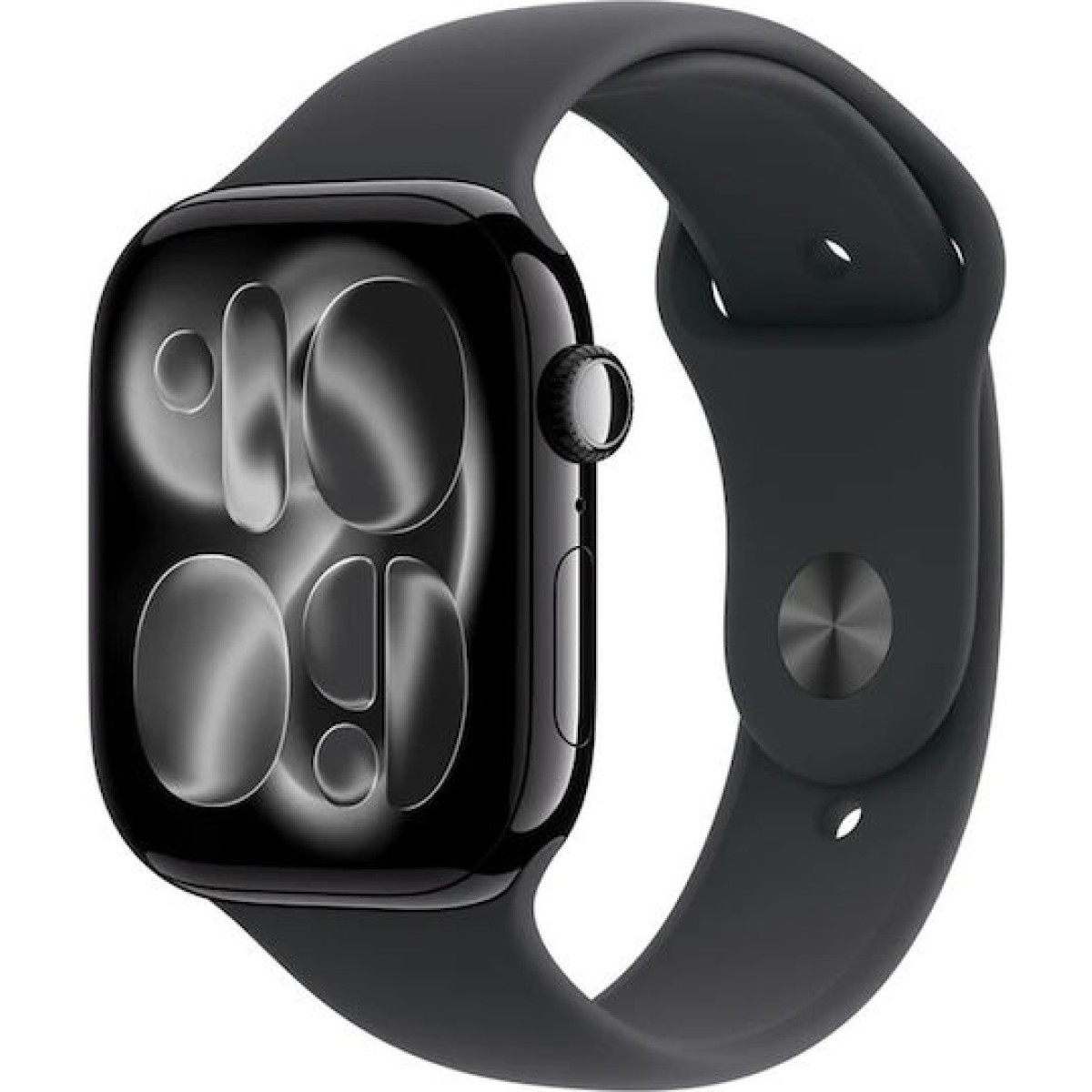 Apple Watch Series 11 Cellular Aluminium 42mm Αδιάβροχο με eSIM και Παλμογράφο (Jet Black Aluminium Case with Black Sport Band - S/M)