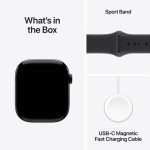 Apple Watch Series 11 Cellular Aluminium 42mm Αδιάβροχο με eSIM και Παλμογράφο (Jet Black Aluminium Case with Black Sport Band - S/M)