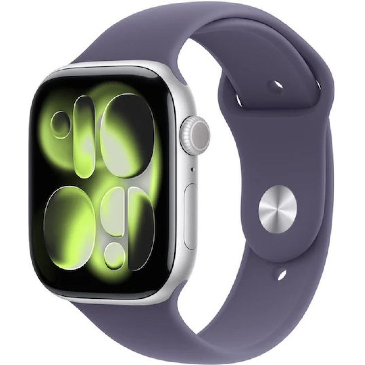 Apple Watch Series 11 Cellular Aluminium 46mm Αδιάβροχο με eSIM και Παλμογράφο (Silver Aluminium Case with Purple Fog Sport Band - M/L)