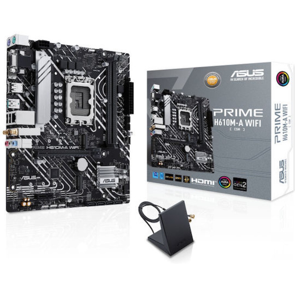 Asus PRIME H610M-A WIFI Motherboard Micro ATX με Intel 1700 Socket 90MB1G00-M0EAY0