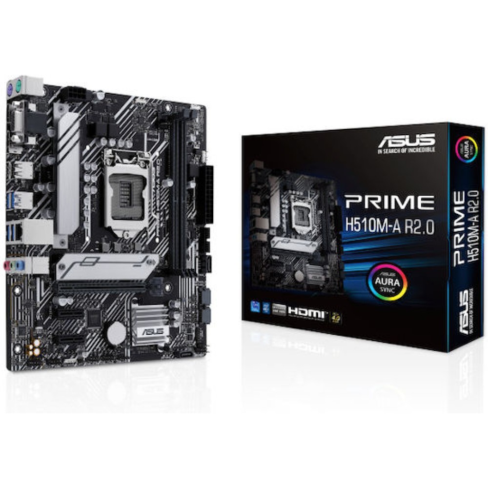 Asus PRIME H510M-A R2.0 Motherboard Micro ATX με Intel 1200 Socket 90MB1FP0-M0EAY0