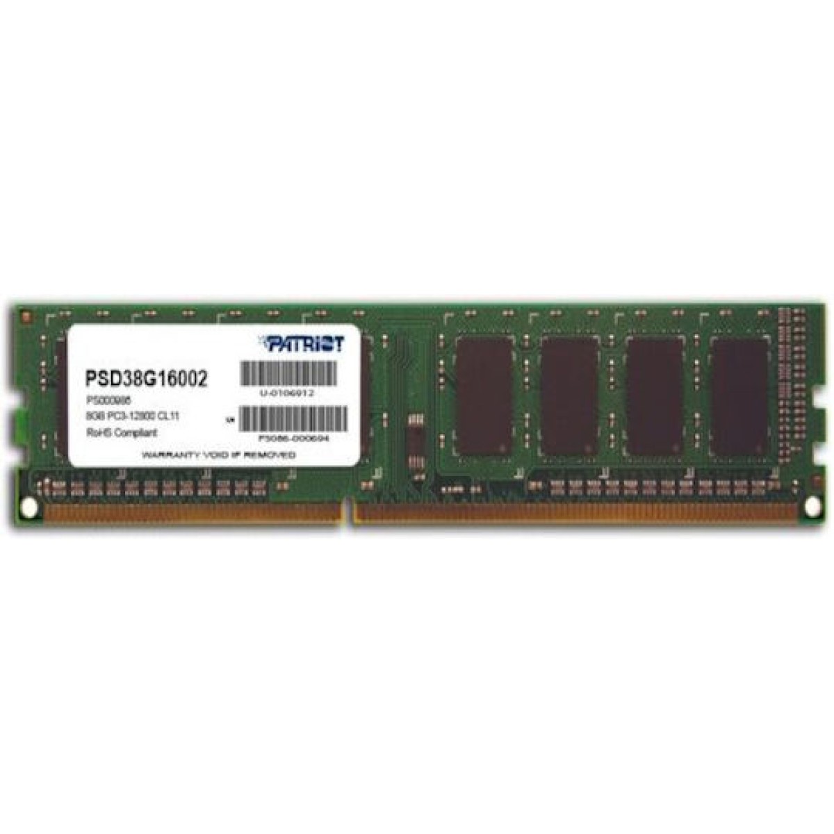 Patriot DDR3 με Module 1x8GB και Ταχύτητα 1600 για Desktop