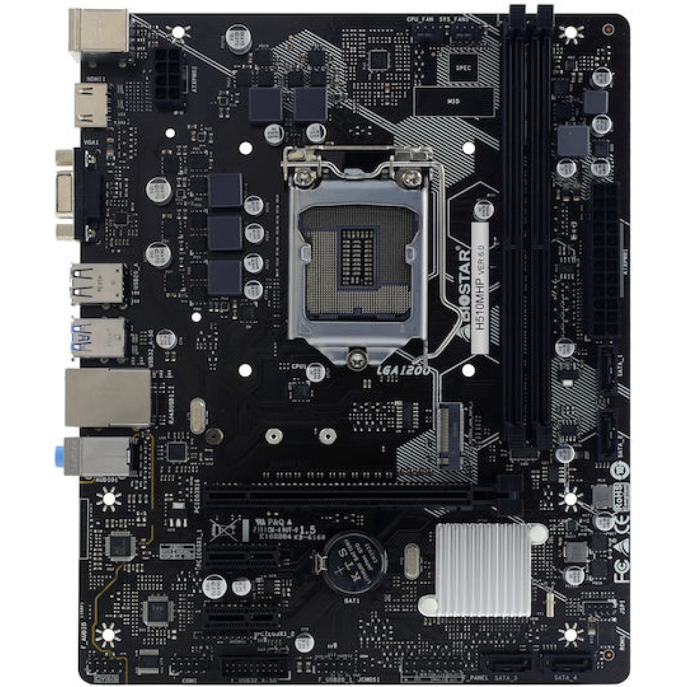 Biostar H510MHP rev. 6.0 Motherboard Micro ATX με Intel 1200 Socket H510MHP
