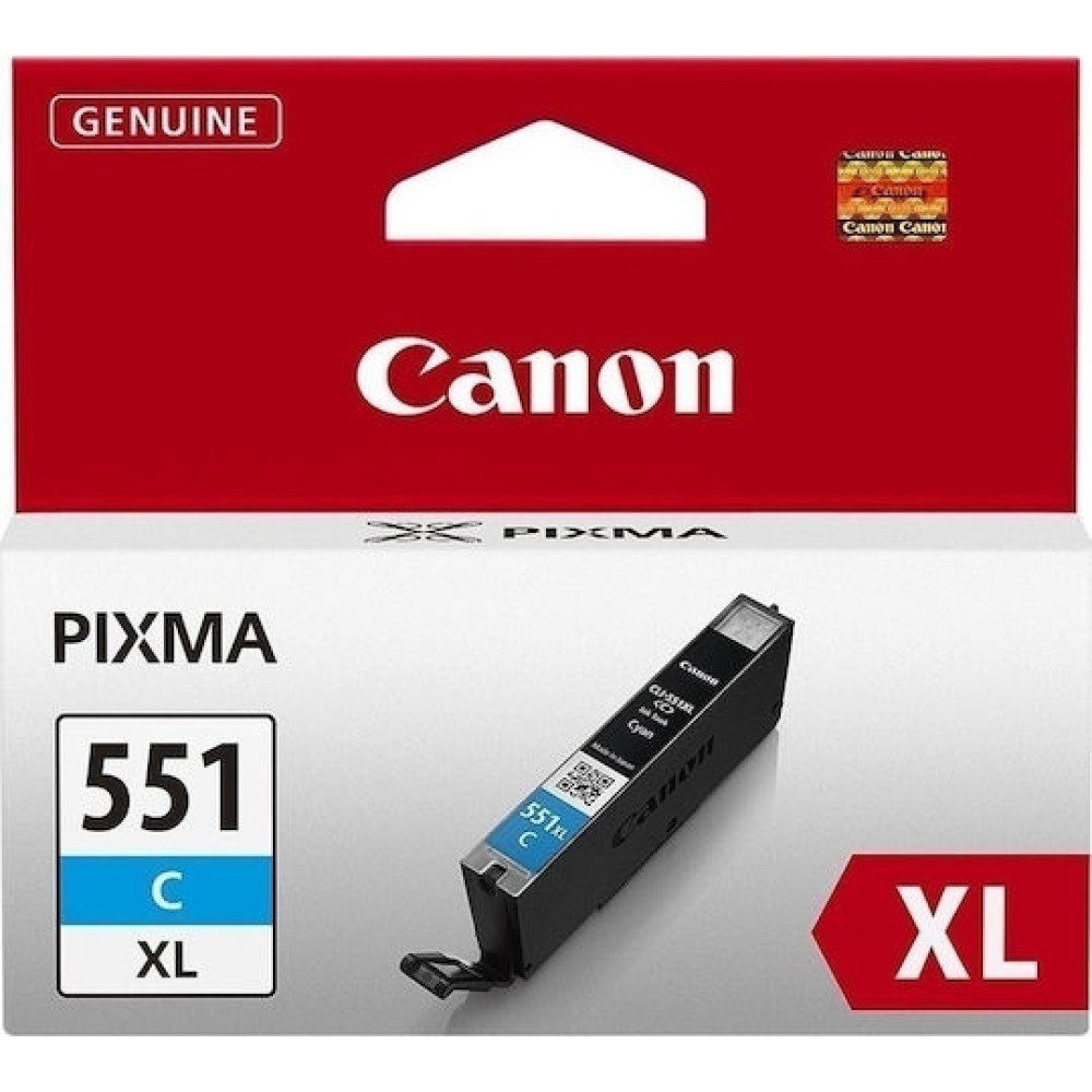 Canon CLI-551XL Γνήσιο Μελάνι Εκτυπωτή InkJet Κυανό (6444B001)