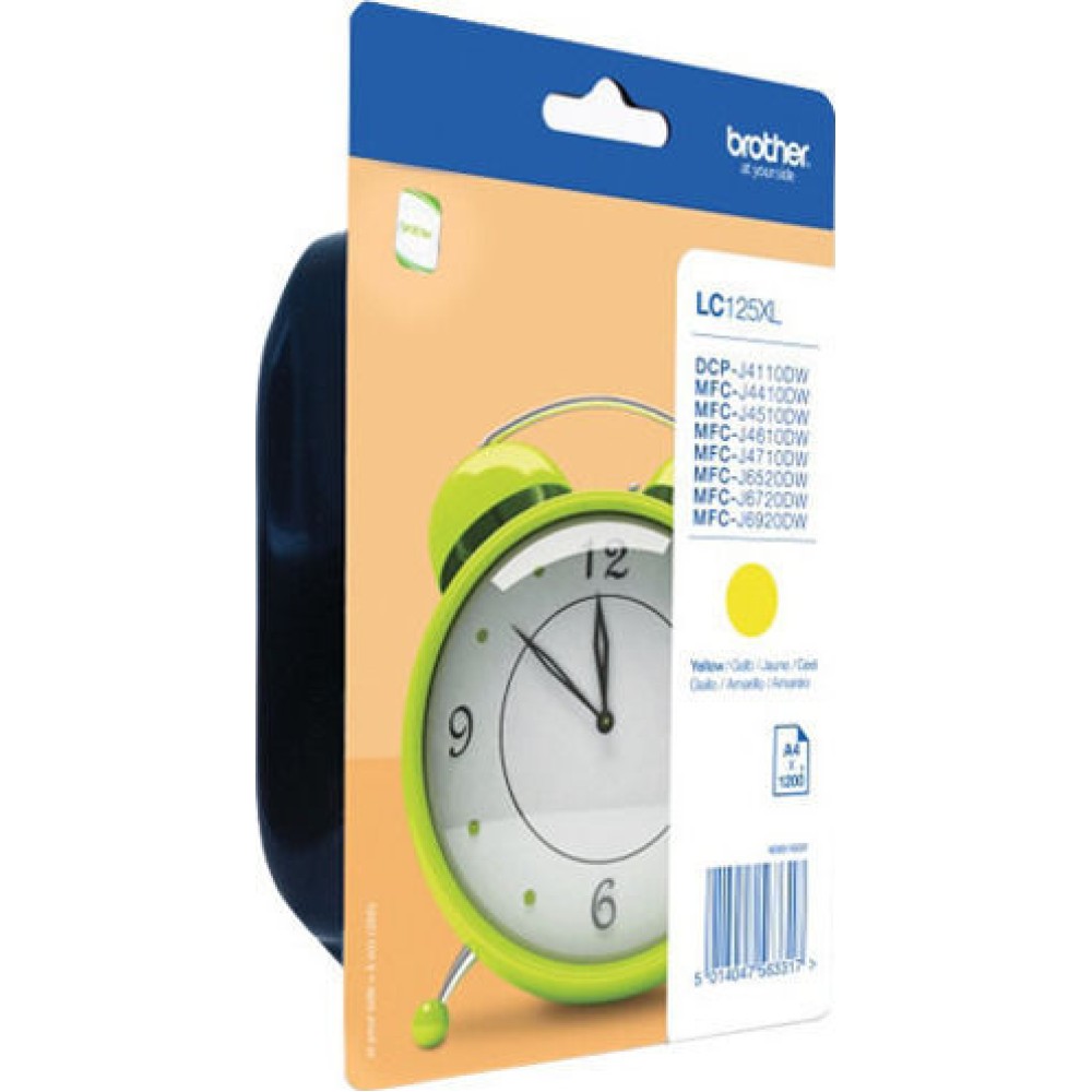 Brother LC125XL Γνήσιο Μελάνι Εκτυπωτή InkJet Κίτρινο (LC-125XLY)