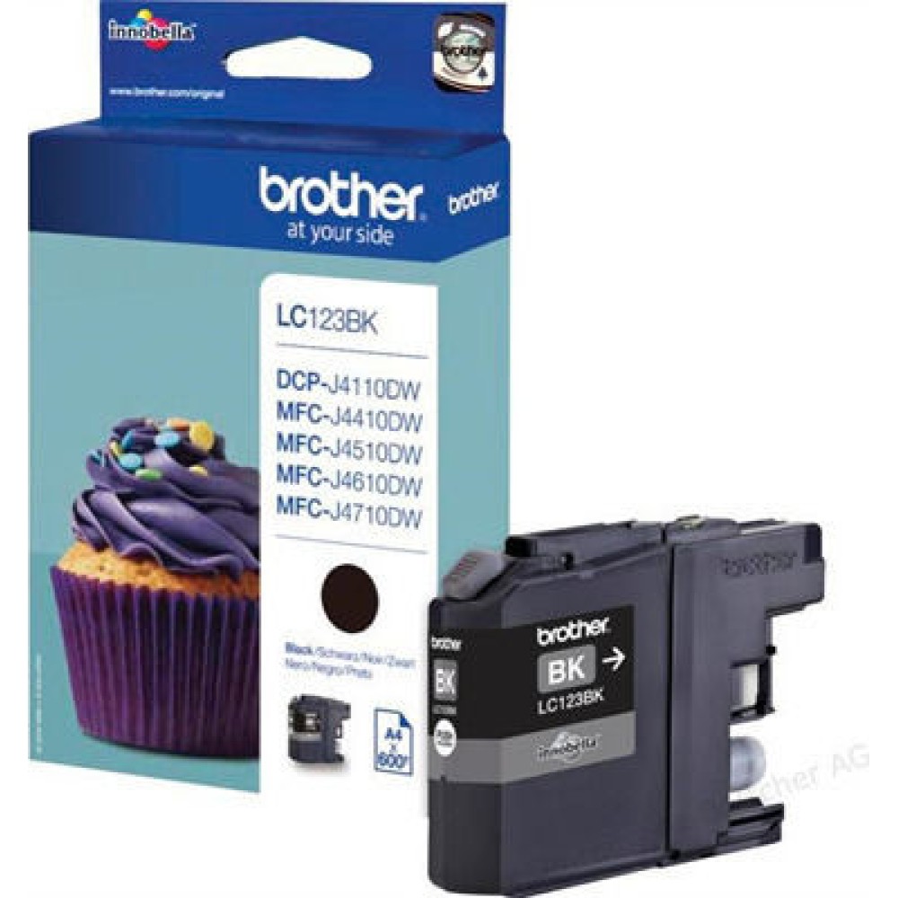 Brother LC123 Γνήσιο Μελάνι Εκτυπωτή InkJet Μαύρο (LC-123BK)