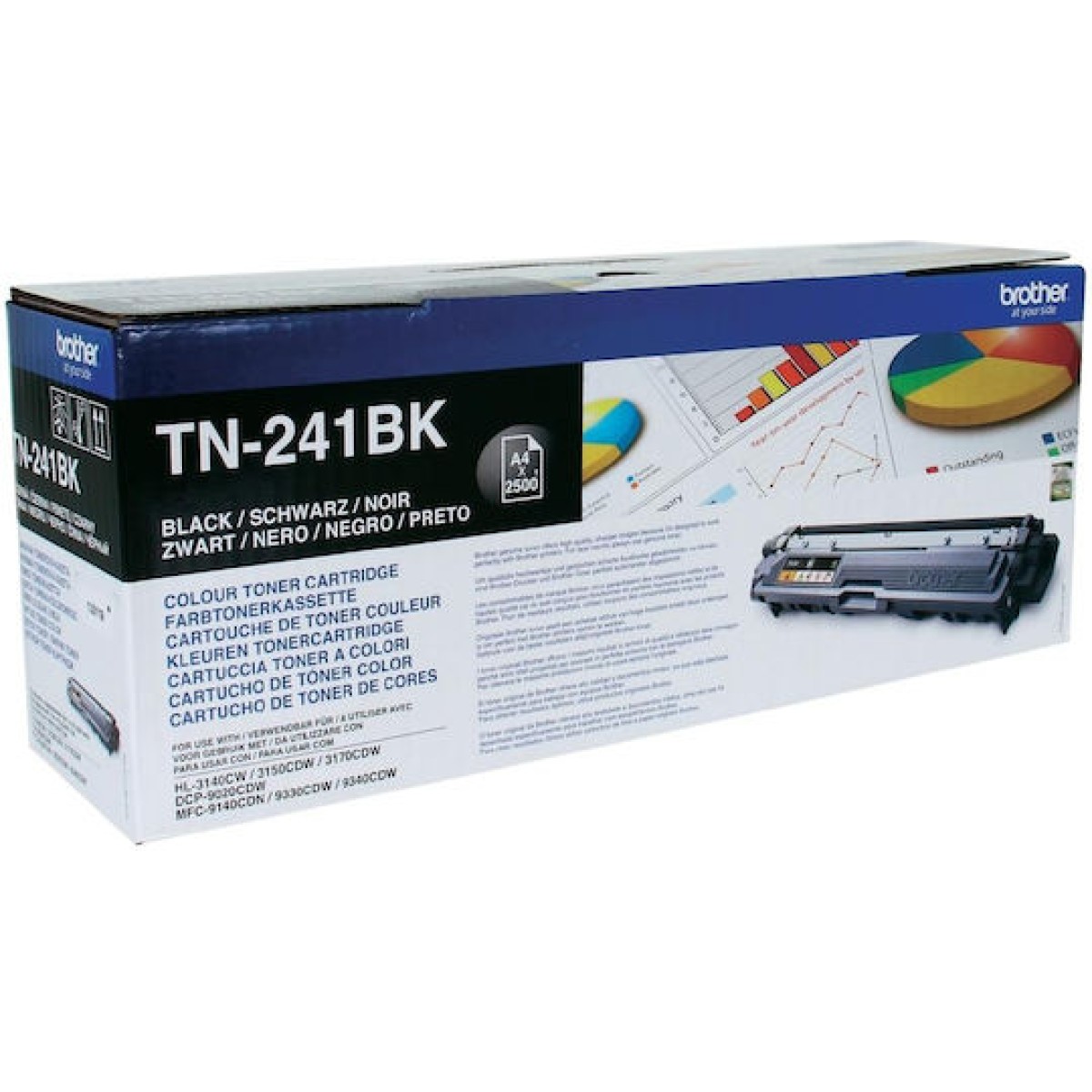 Brother TN-241BK Γνήσιο Toner Laser Εκτυπωτή Μαύρο 2500 Σελίδων (TN-241BK)