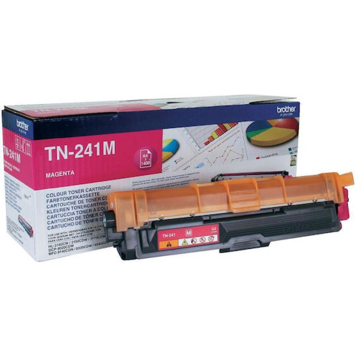 Brother TN-241M Γνήσιο Toner Laser Εκτυπωτή Ματζέντα 1500 Σελίδων (TN-241M)