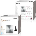 Asus SDRW-08U5S-U Εξωτερικός Οδηγός Εγγραφής/Ανάγνωσης CD/DVD για Laptop / Desktop Ασημί