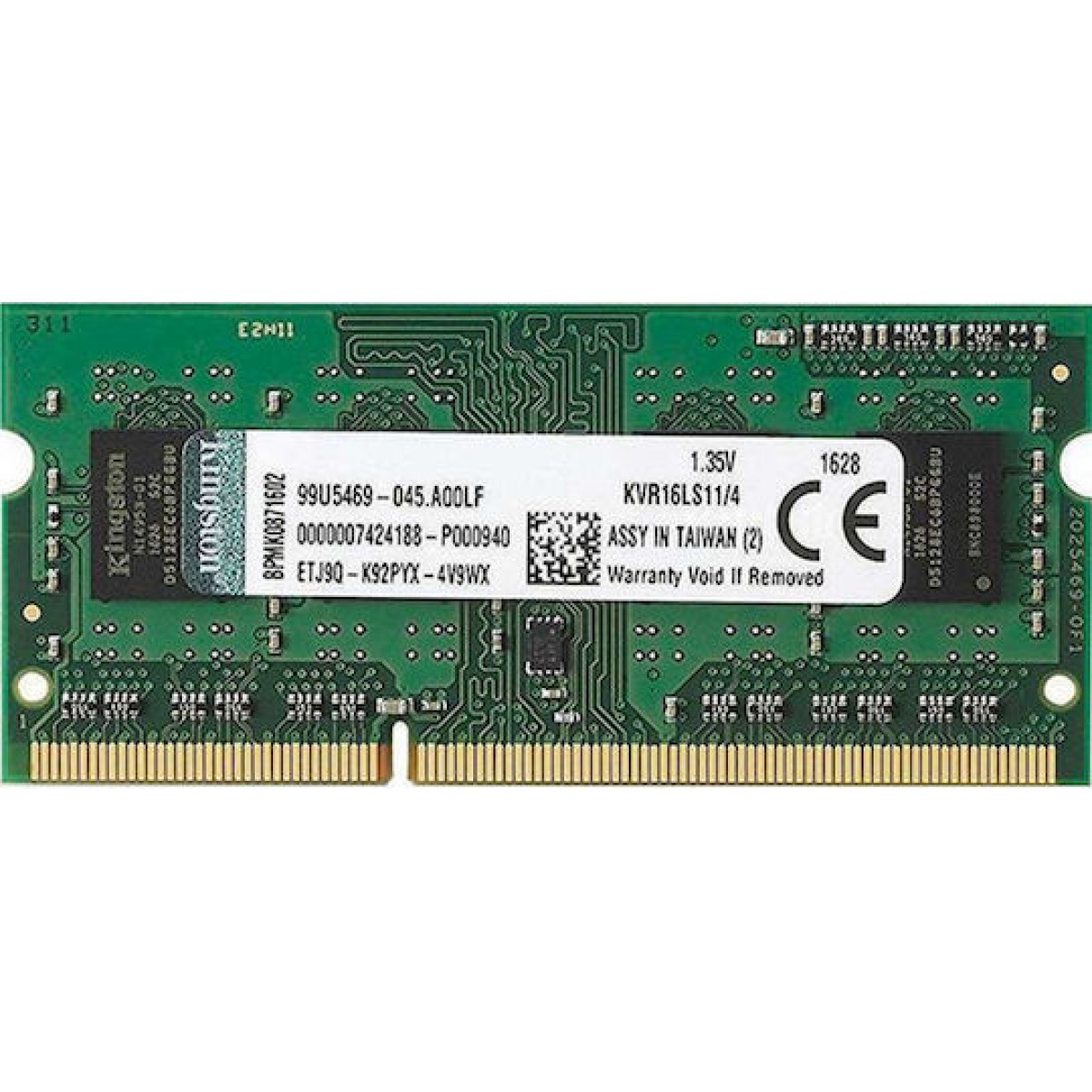 Kingston DDR3 με Module 1x4GB και Ταχύτητα 1600 για Laptop