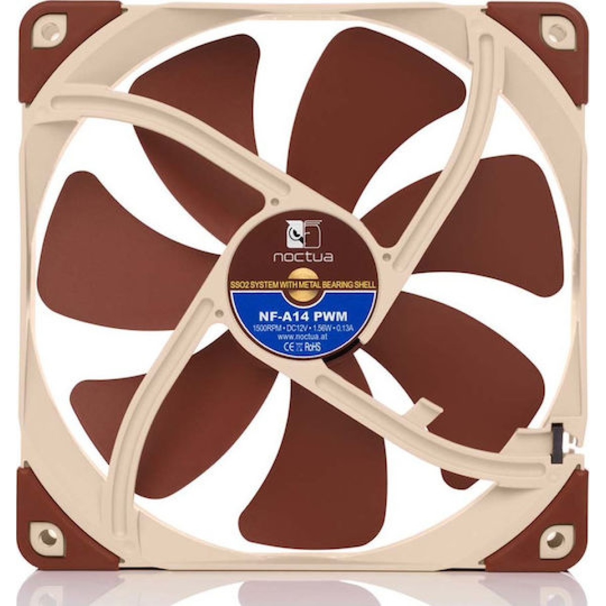 Noctua NF-A14 Case Fan 140mm με Σύνδεση 4-Pin PWM Καφέ