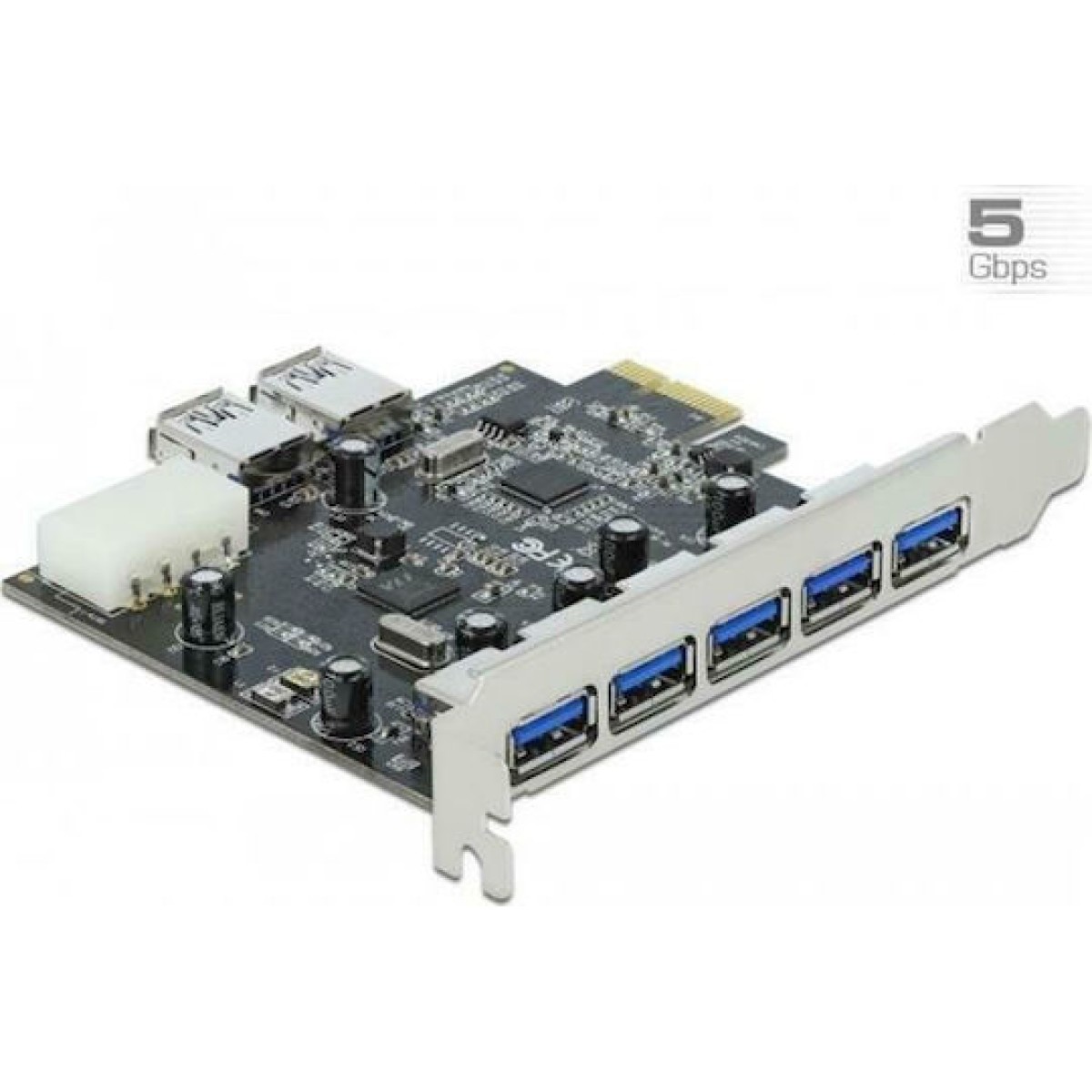 DeLock Κάρτα PCIe σε 5 εξωτερικές και 2 εσωτερικές θύρες USB 3.0