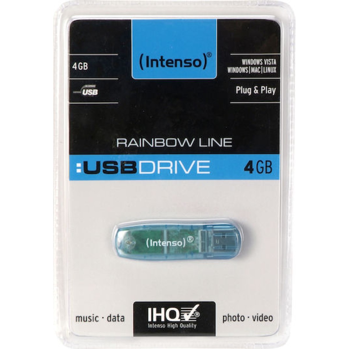 Intenso Rainbow Line 4GB USB 2.0 Stick Μπλε