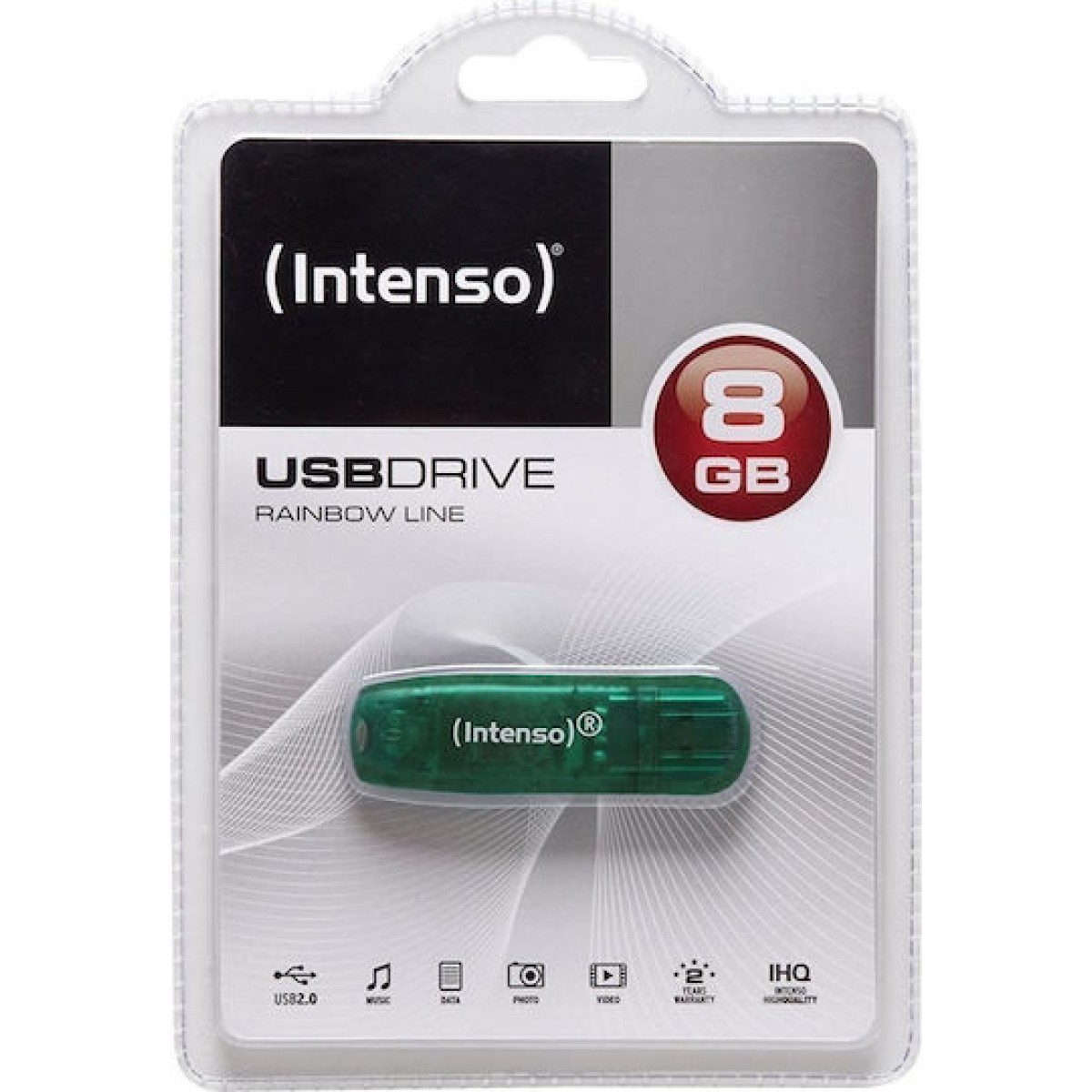 Intenso Rainbow Line 8GB USB 2.0 Stick Πράσινο