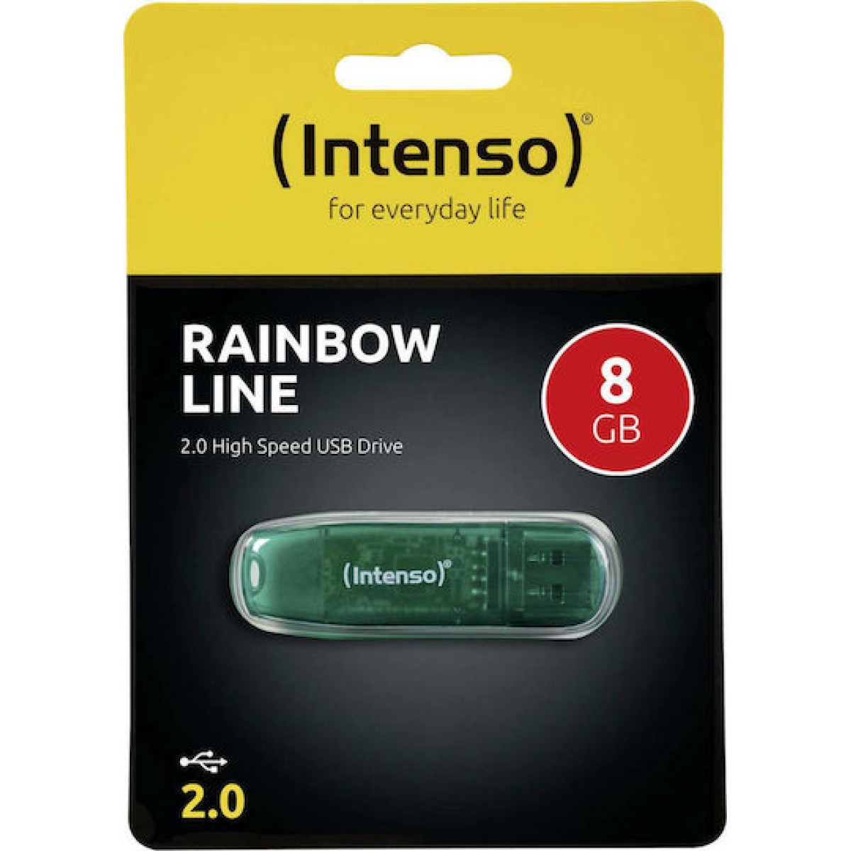 Intenso Rainbow Line 8GB USB 2.0 Stick Πράσινο