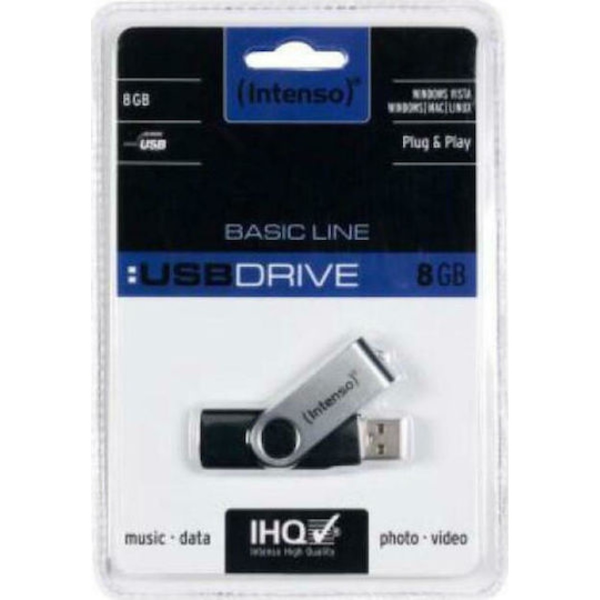 Intenso Basic Line 8GB USB 2.0 Stick Ασημί
