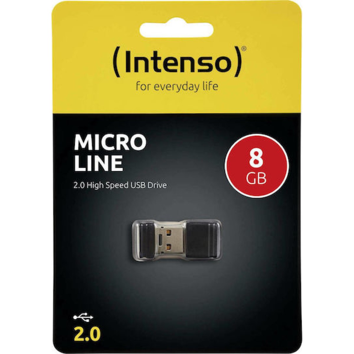 Intenso Micro Line 8GB USB 2.0 Stick Μαύρο