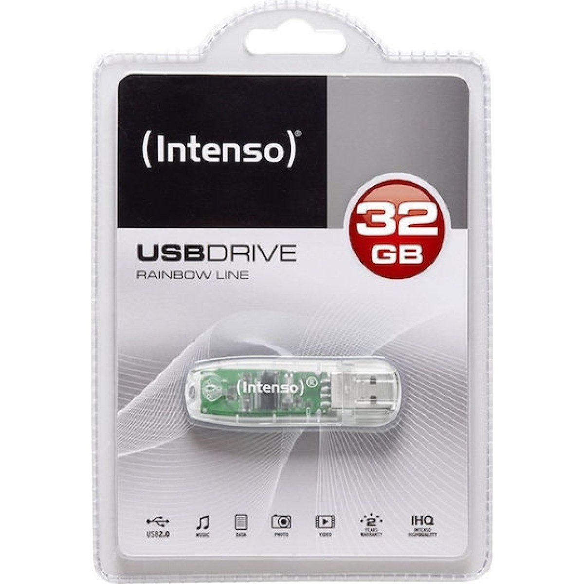 Intenso Rainbow Line 32GB USB 2.0 Stick Γκρι