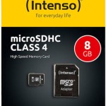 Intenso microSDHC 8GB Class 4 Default Speed με αντάπτορα