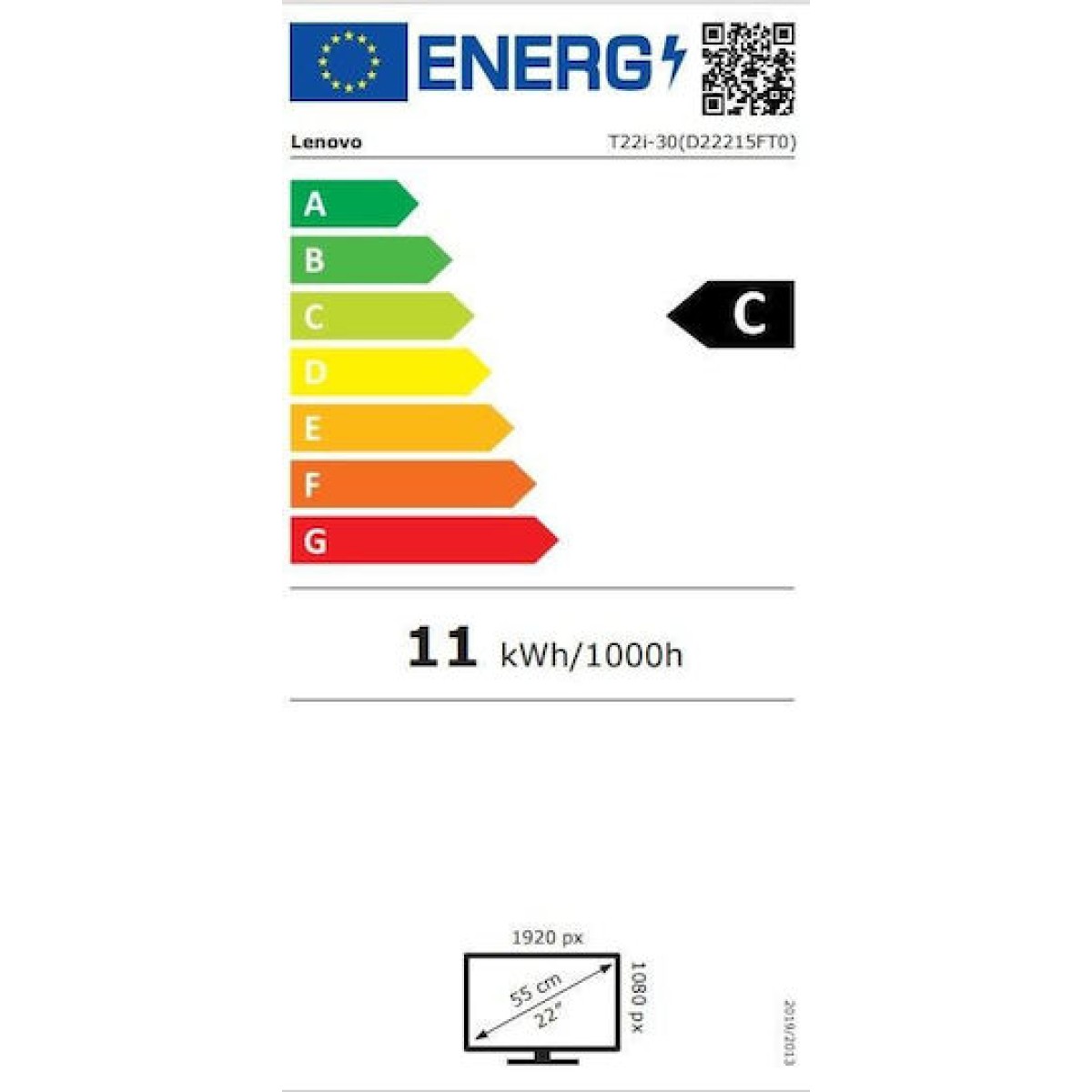 Lenovo ThinkVision T22i-30 IPS Monitor 21.5