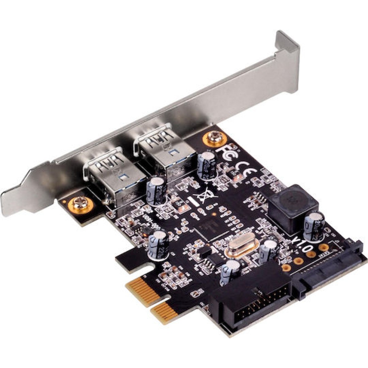 Silverstone PCIe σε 2 εξωτερικές και 1 εσωτερική θύρα USB 3.0