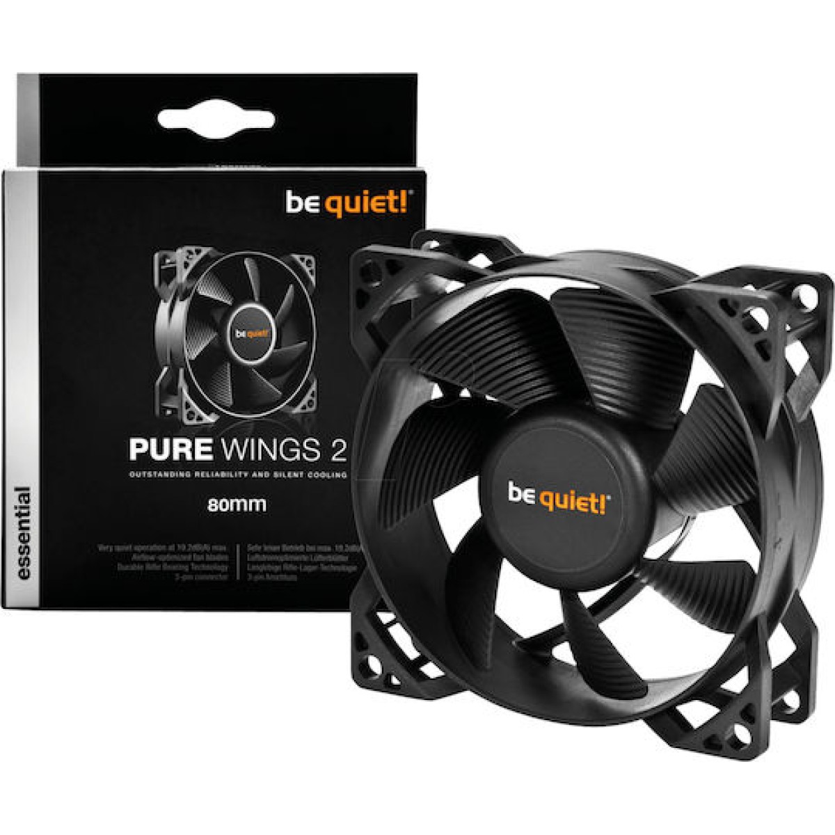 Be Quiet Pure Wings 2 Case Fan 80mm με Σύνδεση 3-Pin
