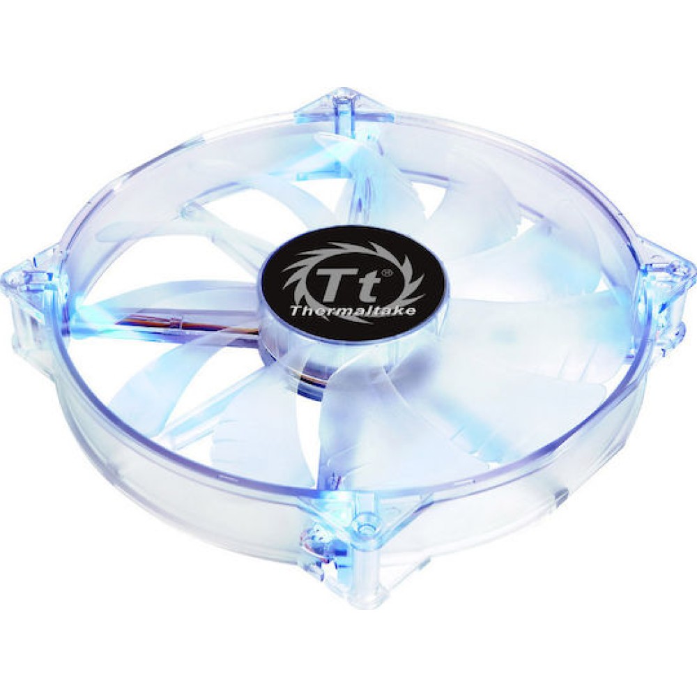 Thermaltake Pure 20 LED Case Fan 200mm με Μπλε Φωτισμό και Σύνδεση 3-Pin Λευκό