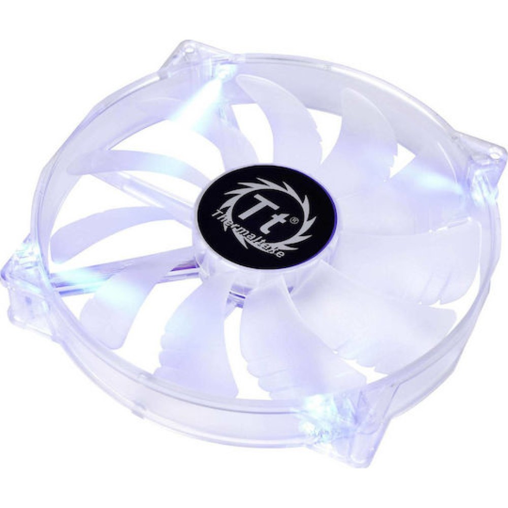 Thermaltake Pure 20 LED Case Fan 200mm με Μπλε Φωτισμό και Σύνδεση 3-Pin Λευκό