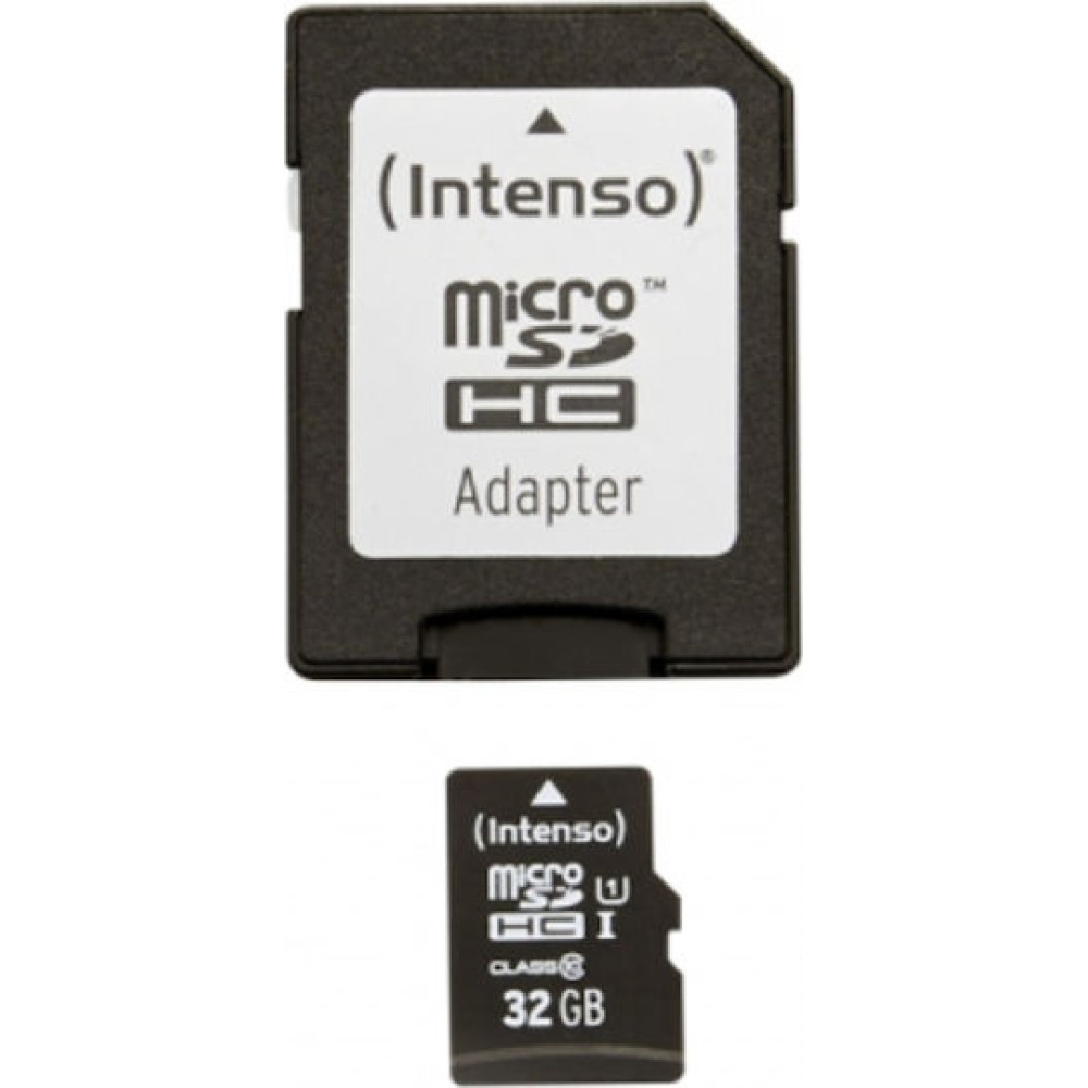 Intenso microSDHC 32GB Class 10 U1 UHS-I με αντάπτορα