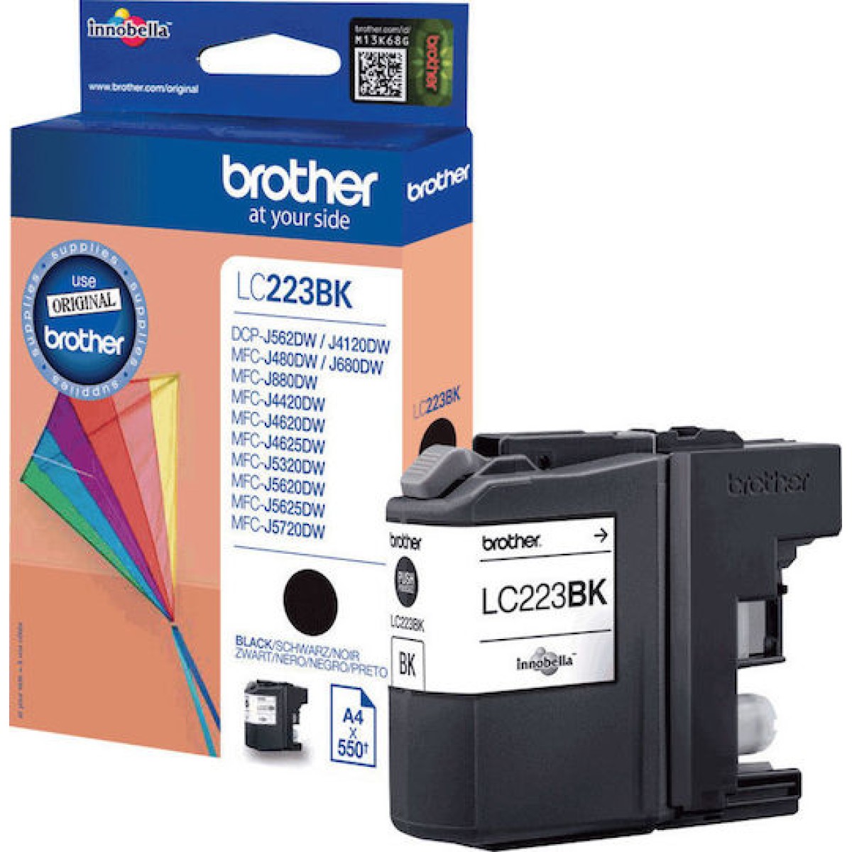 Brother LC223 Γνήσιο Μελάνι Εκτυπωτή InkJet Μαύρο (LC-223BK)