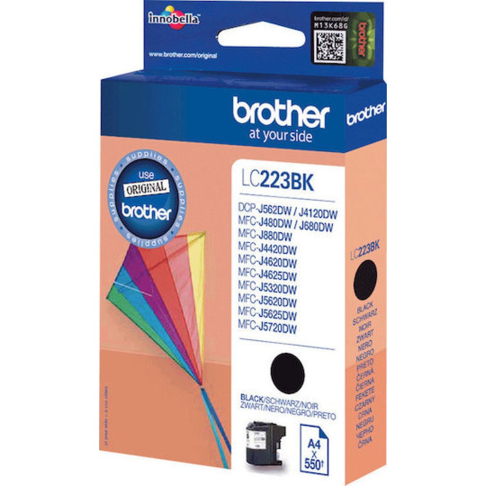 Brother LC223 Γνήσιο Μελάνι Εκτυπωτή InkJet Μαύρο (LC-223BK)