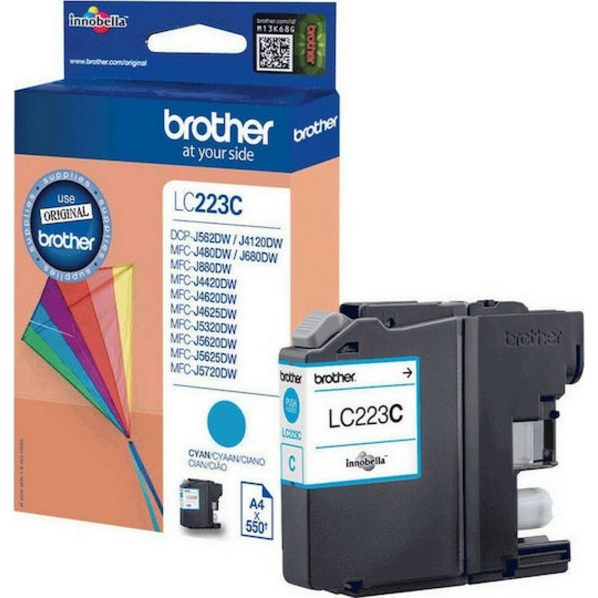 Brother LC223 Γνήσιο Μελάνι Εκτυπωτή InkJet Κυανό (LC-223C)