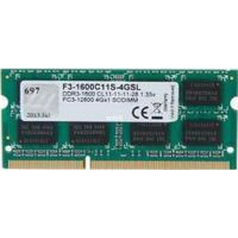 G.Skill DDR3 με Module 1x4GB και Ταχύτητα 1600 για Laptop