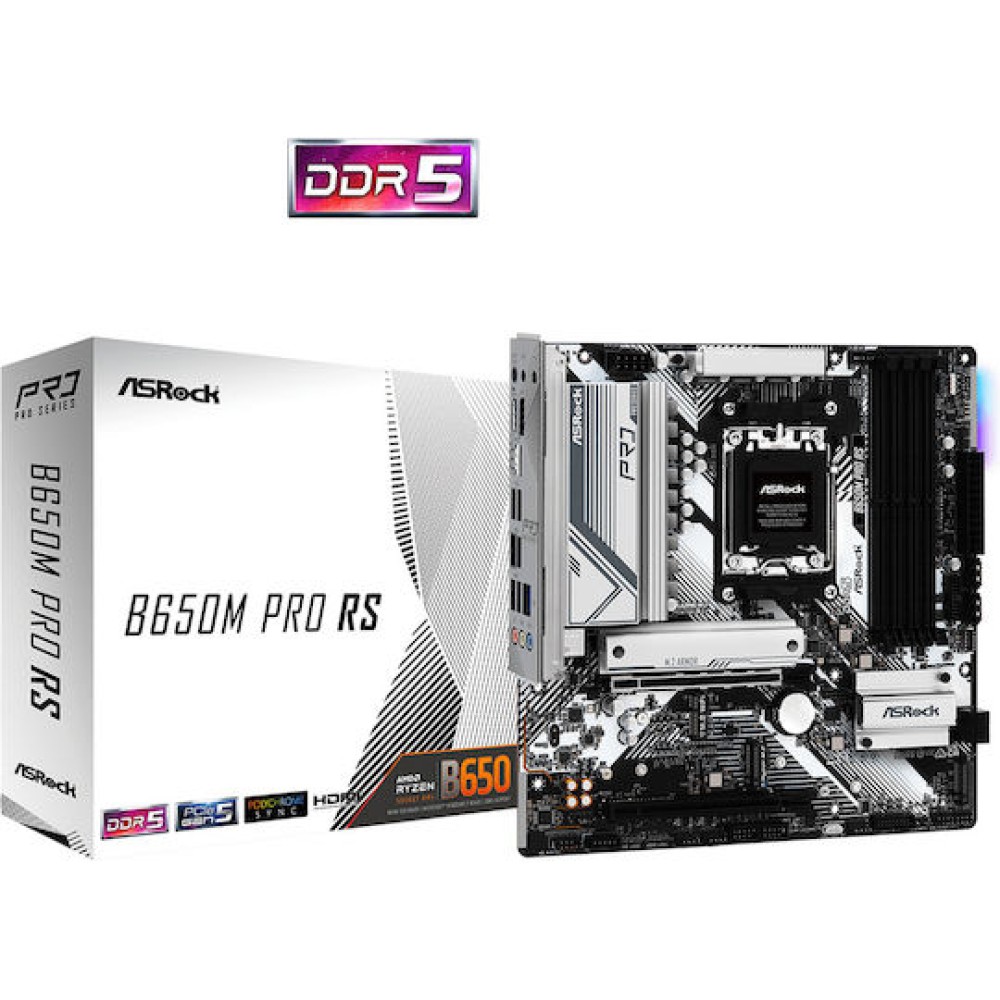 ASRock B650M Pro RS Motherboard Micro ATX με AMD AM5 Socket 90-MXBLP0-A0UAYZ