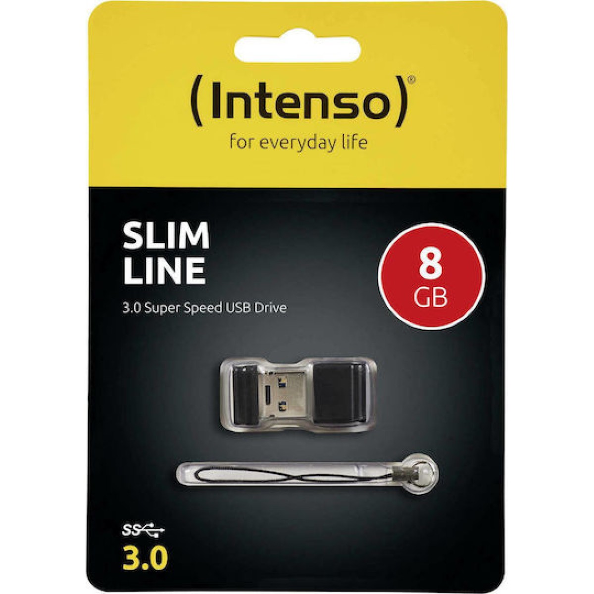 Intenso Slim Line 8GB USB 3.0 Stick Μαύρο