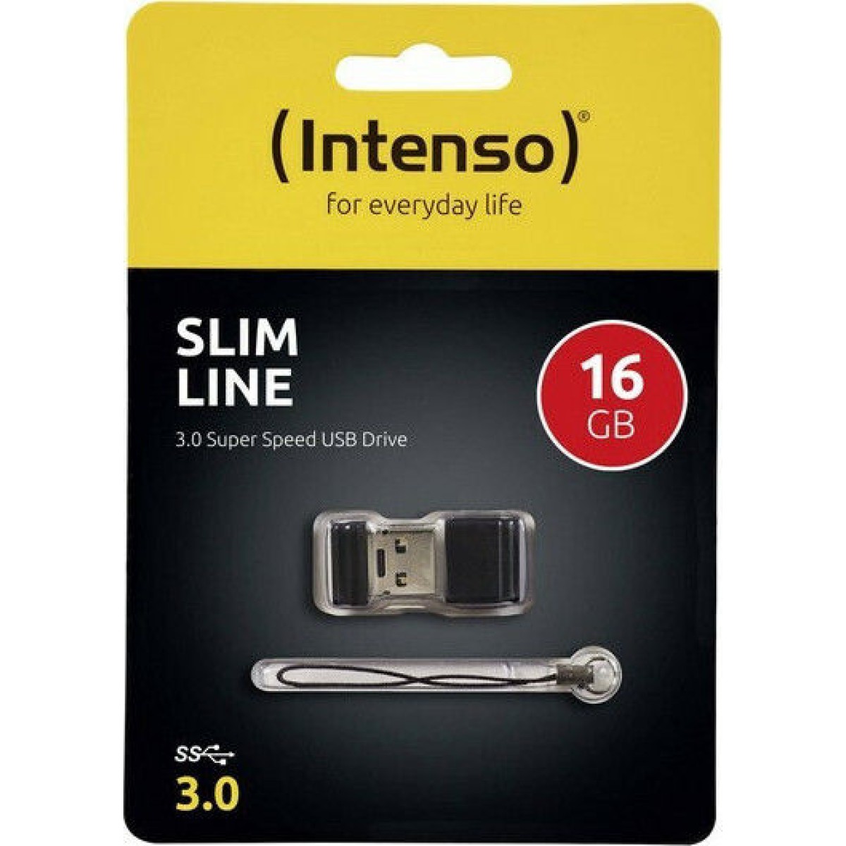 Intenso Slim Line 16GB USB 3.0 Stick Μαύρο