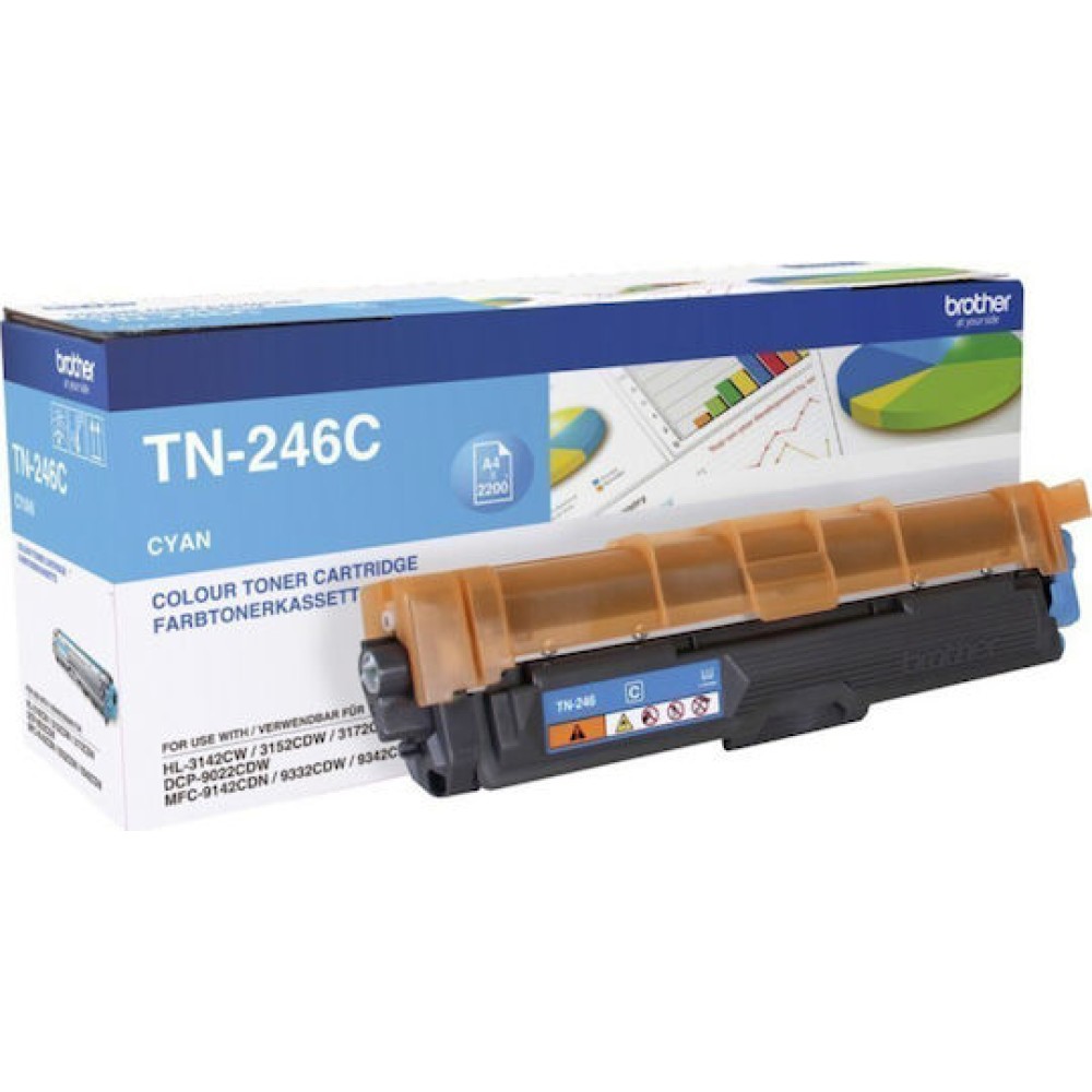 Brother TN-246C Γνήσιο Toner Laser Εκτυπωτή Κυανό 2200 Σελίδων (TN-246C)