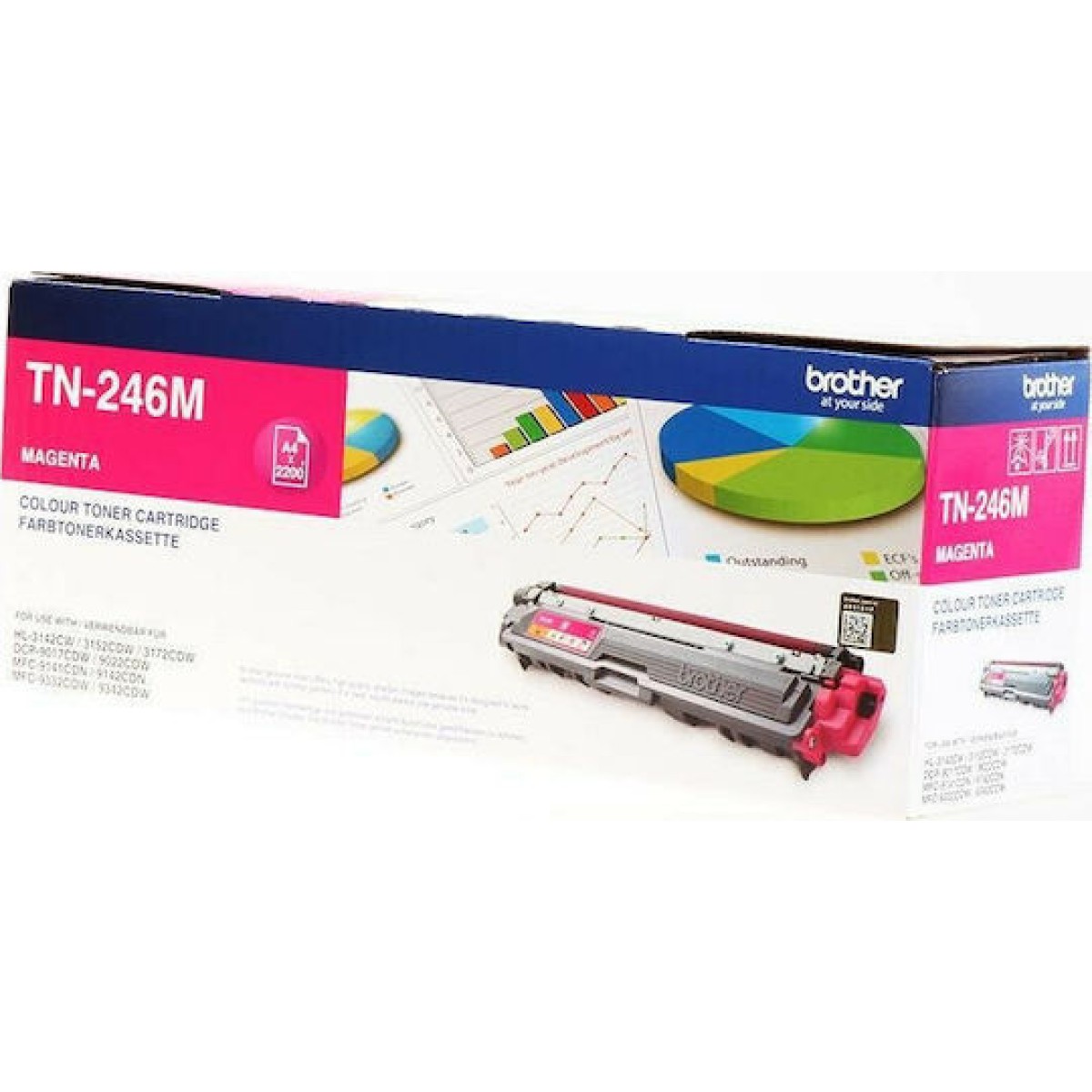 Brother TN-246M Γνήσιο Toner Laser Εκτυπωτή Ματζέντα 2200 Σελίδων (TN-246M)
