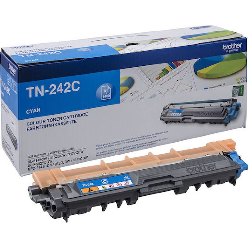 Brother TN-242C Γνήσιο Toner Laser Εκτυπωτή Κυανό 1400 Σελίδων (TN-242C)
