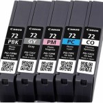 Canon PGI-72 Γνήσιο Πακέτο 5 Μελανιών Εκτυπωτή InkJet Photo Κυανό / Photo Ματζέντα / Photo Μαύρο / Γκρι / Chroma Optimizer (6403B007)