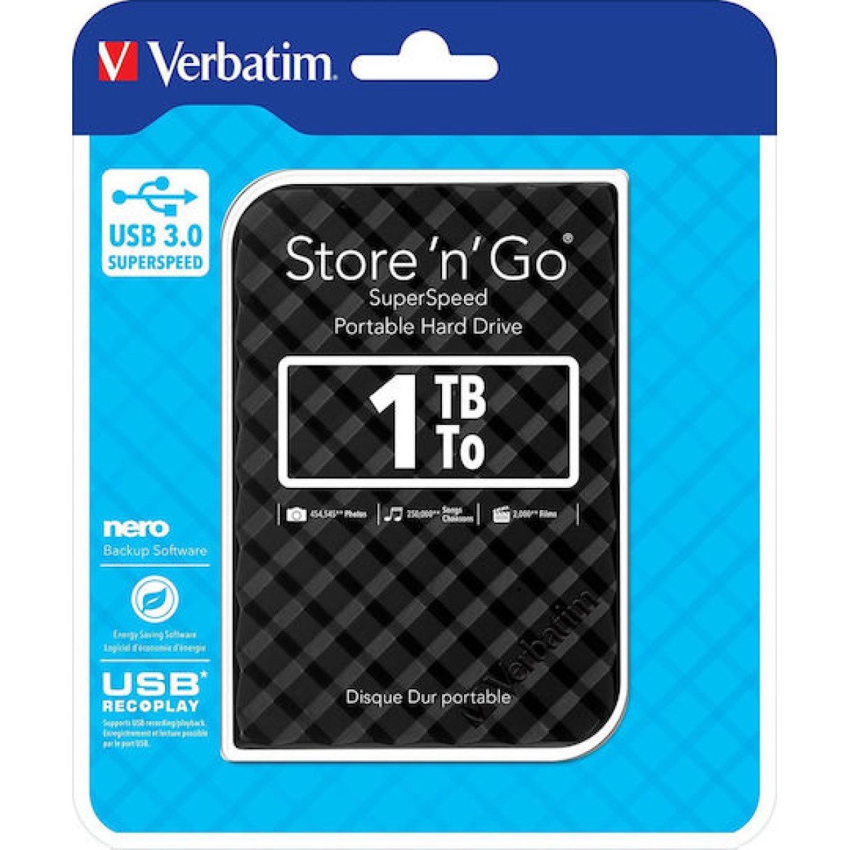 Verbatim Store 'n' Go Gen 2 USB 3.0 Εξωτερικός HDD 1TB 2.5