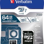 Verbatim Pro microSDXC 64GB Class 10 U3 UHS-I με αντάπτορα