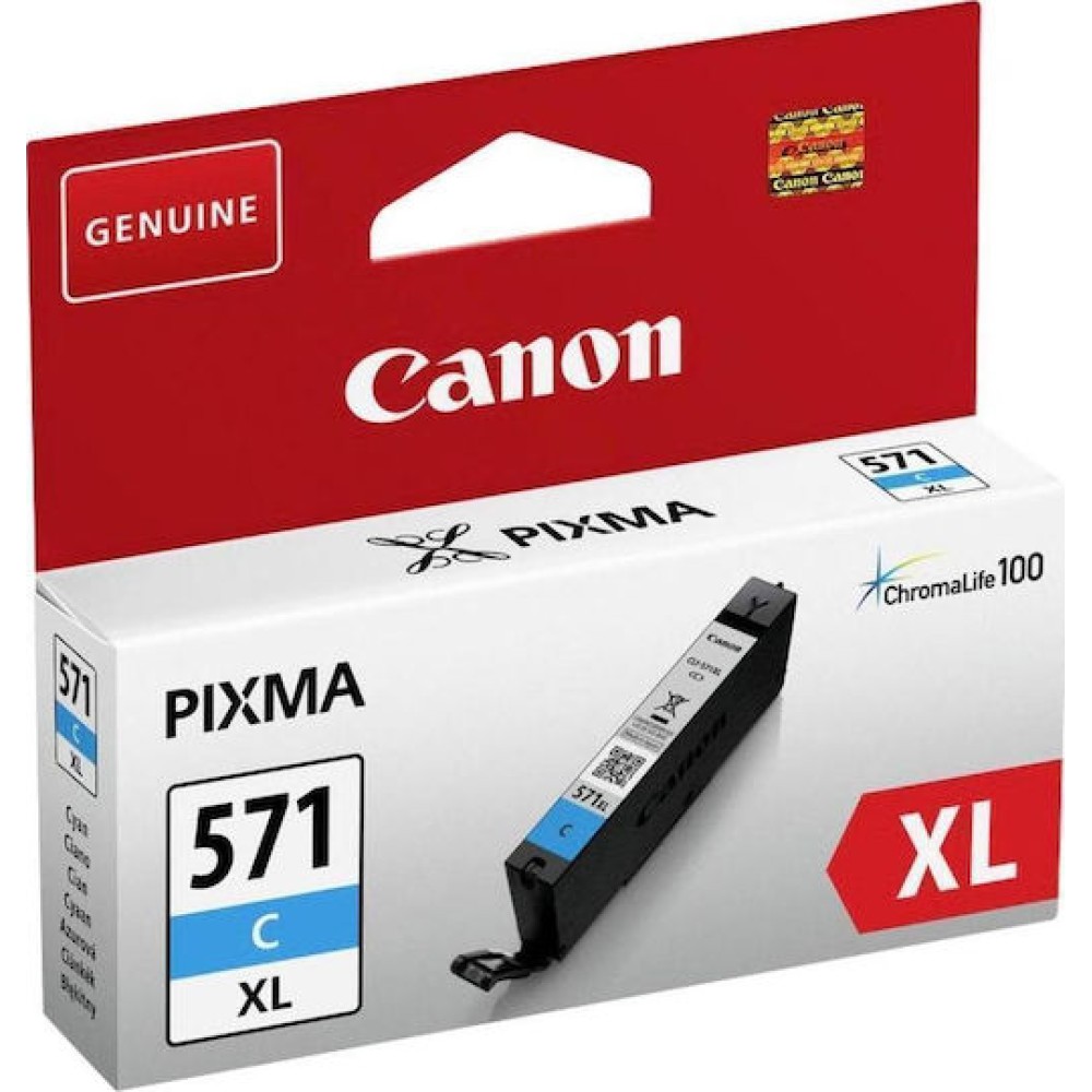Canon CLI-571XL Γνήσιο Μελάνι Εκτυπωτή InkJet Κυανό (0332C001)
