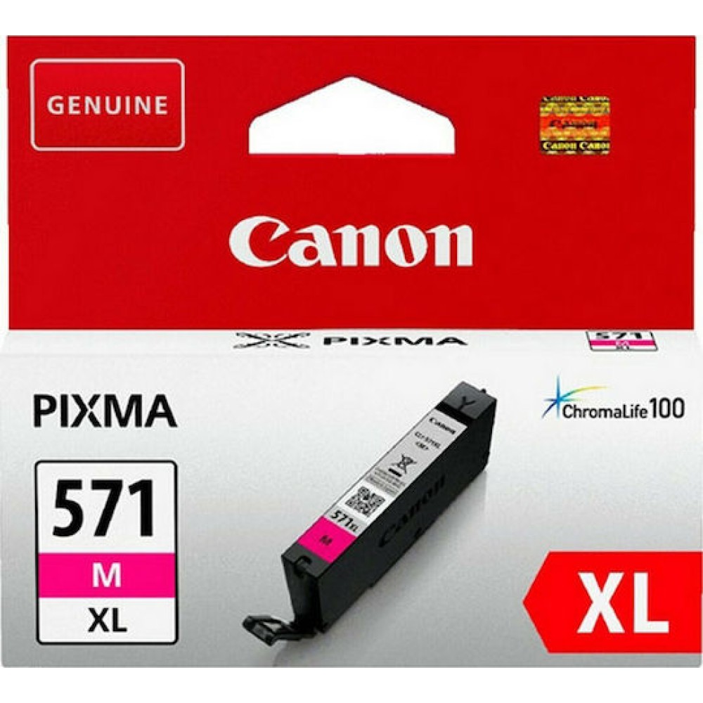 Canon CLI-571XL Γνήσιο Μελάνι Εκτυπωτή InkJet Ματζέντα (0333C001)