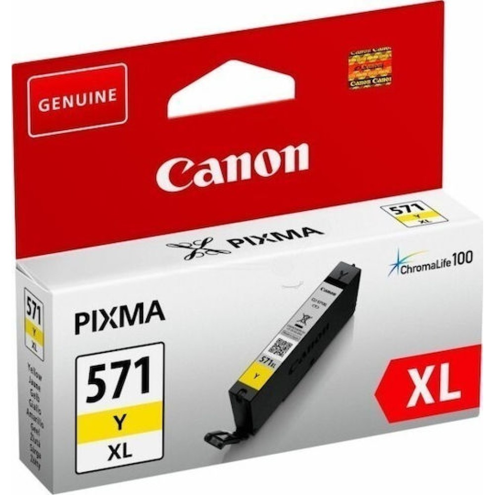 Canon CLI-571XL Γνήσιο Μελάνι Εκτυπωτή InkJet Κίτρινο (0334C001)