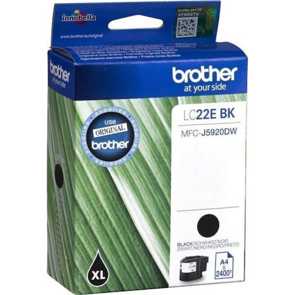 Brother LC22E Γνήσιο Μελάνι Εκτυπωτή InkJet Μαύρο (LC-22EBK)